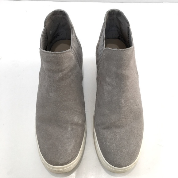 Steve Madden Sultan Gray Suede Leather slip on Chelsea platform Wedge Sneakers - Picture 7 of 14